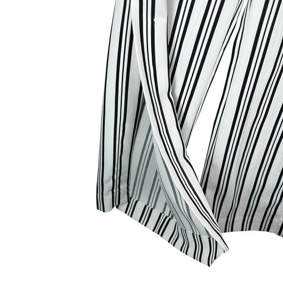 Boston Proper Trouser Pants Womens Size 4 Striped Side Slit Black White Office - Picture 3 of 8